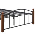 Κρεβάτι Ημίδιπλο ArteLibre LARAMIE Μαύρο/Καρυδί Μέταλλο 210x128x76cm (Στρώμα 120x200cm) - Image 5