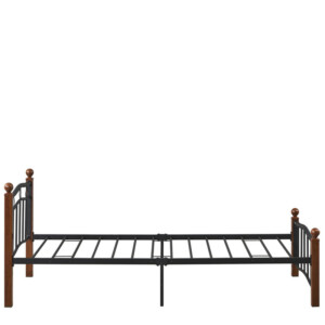 Κρεβάτι Μονό ArteLibre ARROWHEAD Μαύρο/Καρυδί Μέταλλο Για Στρώμα 90x200cm - Image 3