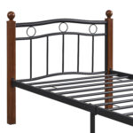 Κρεβάτι Μονό ArteLibre ARROWHEAD Μαύρο/Καρυδί Μέταλλο 210x98x85cm (Στρώμα 90x200cm) - Image 5