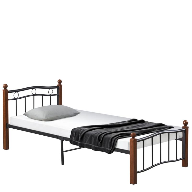 Κρεβάτι Μονό ArteLibre ARROWHEAD Μαύρο/Καρυδί Μέταλλο Για Στρώμα 90x200cm Κρεβάτι Μονό ArteLibre ARROWHEAD Μαύρο/Καρυδί Μέταλλο Για Στρώμα 90x200cm