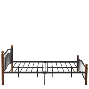 Κρεβάτι Ημίδιπλο ArteLibre ARROWHEAD Μαύρο/Καρυδί Μέταλλο Για Στρώμα 120x200cm - Image 3