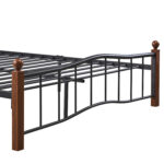 Κρεβάτι Ημίδιπλο ArteLibre ARROWHEAD Μαύρο/Καρυδί Μέταλλο 210x128x85cm (Στρώμα 120x200cm) - Image 6