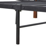 Κρεβάτι Ημίδιπλο ArteLibre ARROWHEAD Μαύρο/Καρυδί Μέταλλο 210x128x85cm (Στρώμα 120x200cm) - Image 9