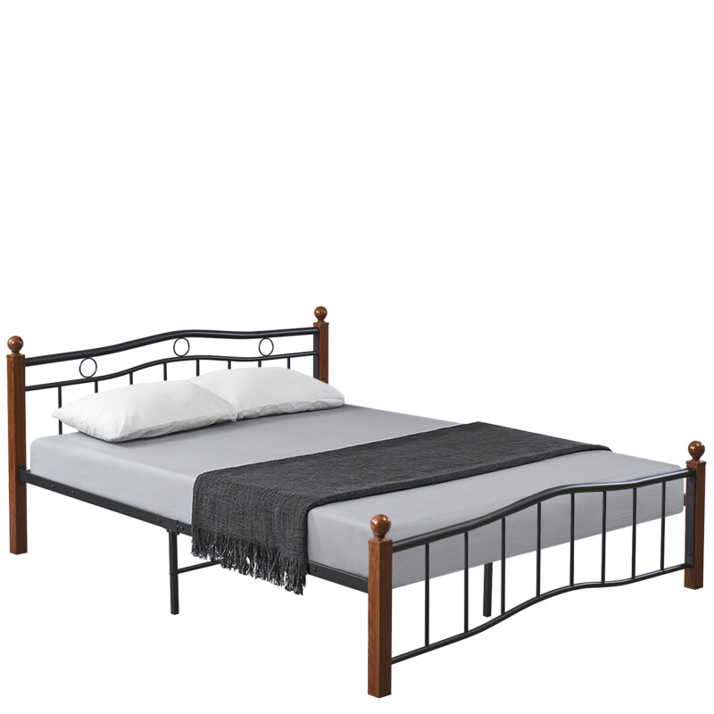 Κρεβάτι Ημίδιπλο ArteLibre ARROWHEAD Μαύρο/Καρυδί Μέταλλο Για Στρώμα 120x200cm Κρεβάτι Ημίδιπλο ArteLibre ARROWHEAD Μαύρο/Καρυδί Μέταλλο Για Στρώμα 120x200cm