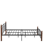 Κρεβάτι Διπλό ArteLibre ARROWHEAD Μαύρο/Καρυδί Μέταλλο 210x158x85cm (Στρώμα 150x200cm) - Image 3