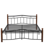 Κρεβάτι Διπλό ArteLibre ARROWHEAD Μαύρο/Καρυδί Μέταλλο 210x158x85cm (Στρώμα 150x200cm) - Image 4