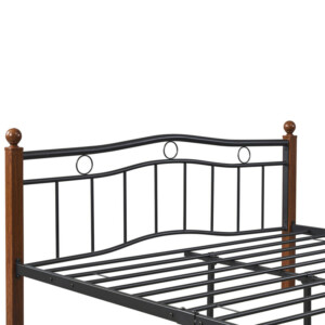 Κρεβάτι Διπλό ArteLibre ARROWHEAD Μαύρο/Καρυδί Μέταλλο Για Στρώμα 150x200cm - Image 5