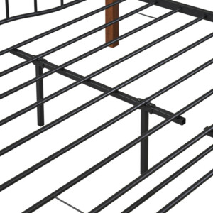 Κρεβάτι Διπλό ArteLibre ARROWHEAD Μαύρο/Καρυδί Μέταλλο Για Στρώμα 150x200cm - Image 8