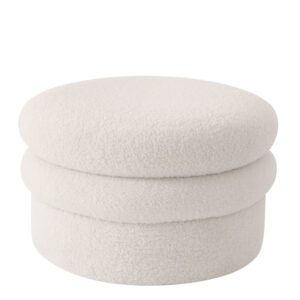 Σκαμπό ArteLibre SPECIOZA Με Αποθηκευτικό Χώρο Λευκό Ύφασμα Cashmere 60x60x35cm