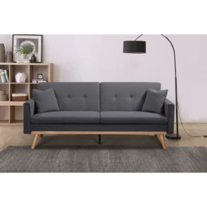 Καναπές Κρεβάτι ArteLibre BELVIA Σκούρο Γκρι 202x89x83cm - Image 4