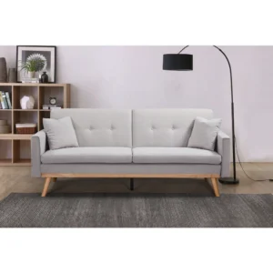 Καναπές Κρεβάτι ArteLibre BELVIA Ανοιχτό Γκρι 202x89x83cm - Image 4