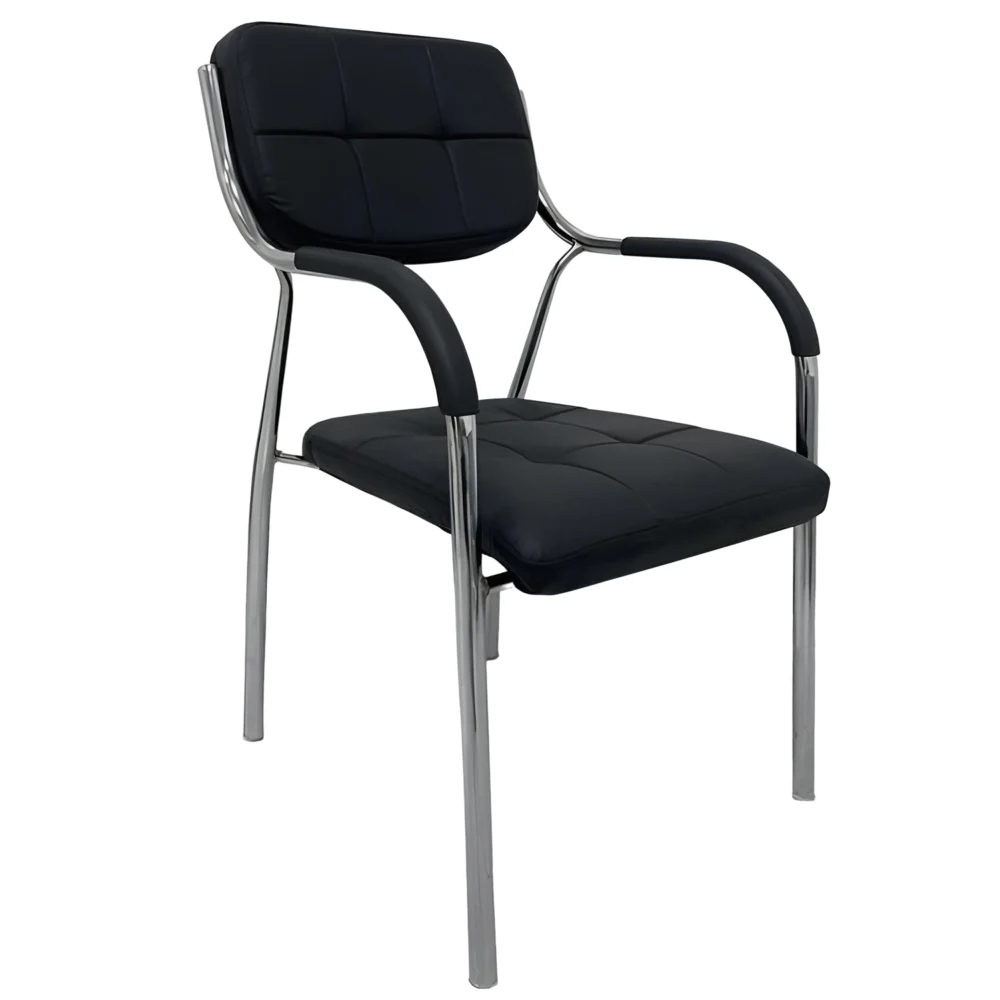 Καρέκλα Επισκέπτη GUESTEASE Μαύρο/Χρώμιο PU/Μέταλλο 48x41x87cm Καρέκλα Επισκέπτη GUESTEASE Μαύρο/Χρώμιο PU/Μέταλλο 48x41x87cm