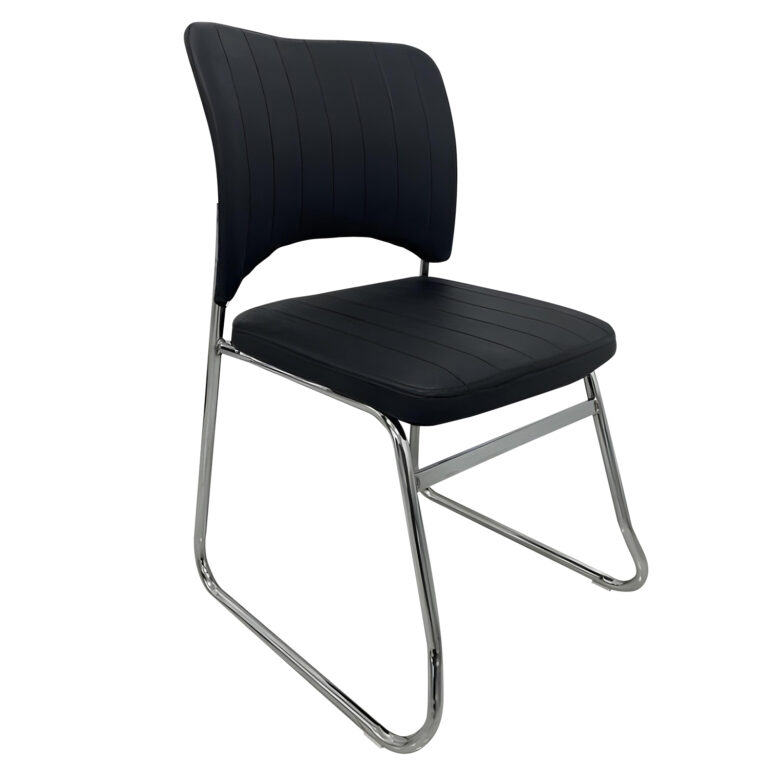 Καρέκλα Επισκέπτη COMFORTHUB Μαύρο/Χρώμιο PU/Μέταλλο 43x42x78cm