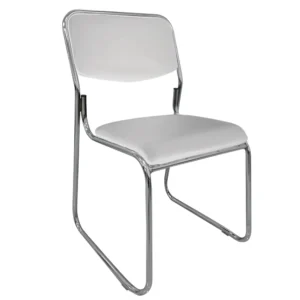 Καρέκλα Επισκέπτη FLEXVISIT Λευκό/Χρώμιο PU/Μέταλλο 40x41x81cm
