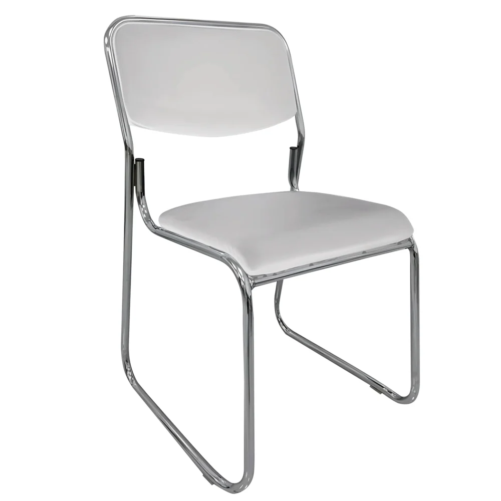 Καρέκλα Επισκέπτη FLEXVISIT Λευκό/Χρώμιο PU/Μέταλλο 40x41x81cm Καρέκλα Επισκέπτη FLEXVISIT Λευκό/Χρώμιο PU/Μέταλλο 40x41x81cm