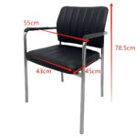 Καρέκλα Επισκέπτη PROGUEST Μαύρο/Χρώμιο PU/Μέταλλο 45x43x78.5cm - Image 2