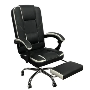 Καρέκλα Γραφείου OPTISEAT Μαύρο/Λευκό PVC/Μέταλλο 67x65x105-115cm - Image 3