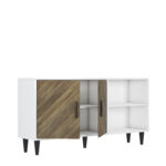 Έπιπλο Τηλεόρασης ArteLibre BERISO Λευκό/Καρυδί Μοριοσανίδα/Μελαμίνη 150x35x75cm - Image 2