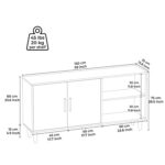 Έπιπλο Τηλεόρασης ArteLibre BERISO Λευκό/Καρυδί Μοριοσανίδα/Μελαμίνη 150x35x75cm - Image 7