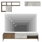 Σύνθετο ArteLibre ISOLDE Δρυς/Λευκό Μάρμαρο Μοριοσανίδα/Μελαμίνη 180x33x41cm - Image 7