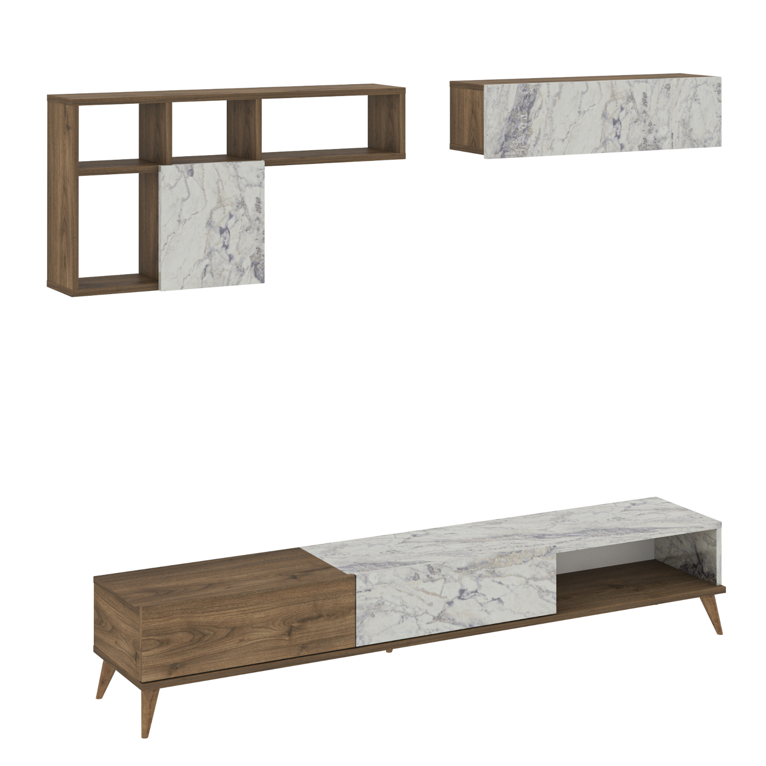 Σύνθετο ArteLibre ISOLDE Δρυς/Λευκό Μάρμαρο Μοριοσανίδα/Μελαμίνη 180x33x41cm Σύνθετο ArteLibre ISOLDE Δρυς/Λευκό Μάρμαρο Μοριοσανίδα/Μελαμίνη 180x33x41cm