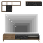 Σύνθετο ArteLibre ISOLDE Δρυς/Μαύρο Μάρμαρο Μοριοσανίδα/Μελαμίνη 180x33x41cm - Image 7