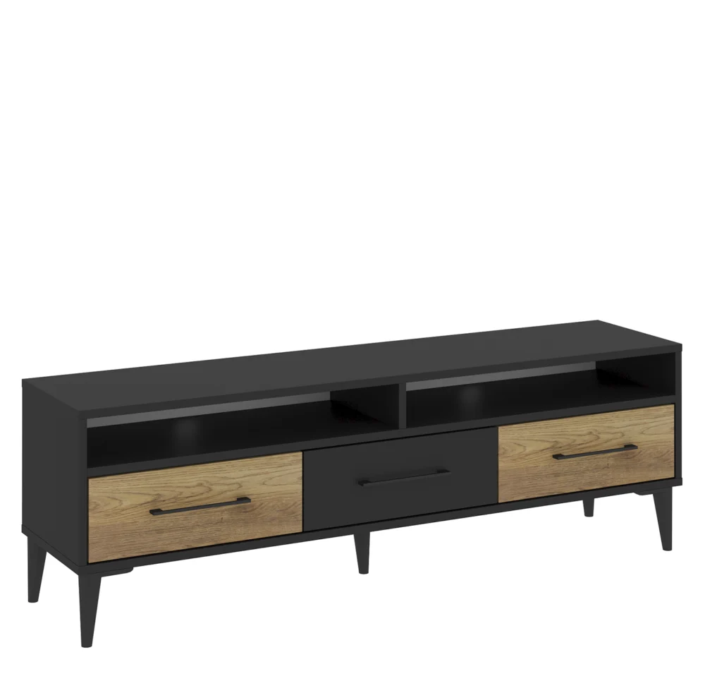 Έπιπλο Τηλεόρασης ArteLibre SYBILLA Φυσικό/Μαύρο Μοριοσανίδα/Μελαμίνη 150x35x53cm Έπιπλο Τηλεόρασης ArteLibre SYBILLA Φυσικό/Μαύρο Μοριοσανίδα/Μελαμίνη 150x35x53cm