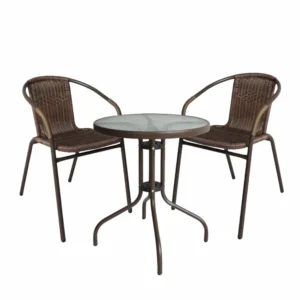 Σετ Τραπεζαρία Κήπου ArteLibre EARTH Μέταλλο Καφέ Με 2 Πολυθρόνες - Image 2