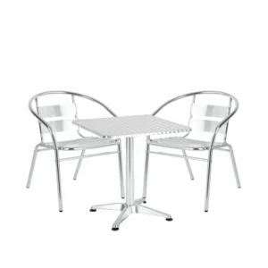 Σετ Τραπεζαρία Κήπου ArteLibre CALLISTO Αλουμίνιο Ασημί Με 2 Πολυθρόνες 14990098 - Image 2