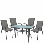 Σετ Τραπεζαρία Κήπου ArteLibre SUN Μέταλλο Γκρι Με 4 Πολυθρόνες 14990109 - Image 2