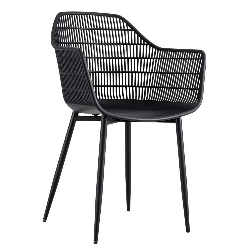 Πολυθρόνα Κήπου ArteLibre KOPHIPHI Μαύρο PP/Μέταλλο 53x58x86.5cm