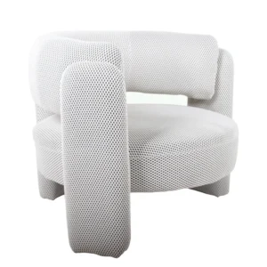 Πολυθρόνα ArteLibre ADRASTEA Λευκό Ύφασμα 94x88x73cm - Image 2