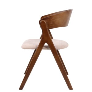 Καρέκλα Τραπεζαρίας ArteLibre LAODICE Καφέ/Καρυδί Ξύλο/Ύφασμα 52.5x56x83cm - Image 2