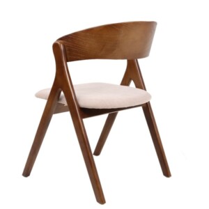 Καρέκλα Τραπεζαρίας ArteLibre LAODICE Καφέ/Καρυδί Ξύλο/Ύφασμα 52.5x56x83cm - Image 3