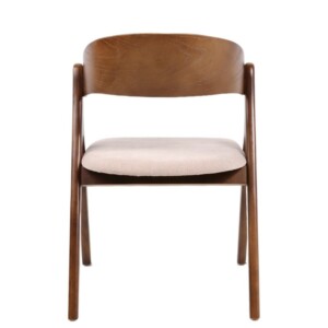 Καρέκλα Τραπεζαρίας ArteLibre LAODICE Καφέ/Καρυδί Ξύλο/Ύφασμα 52.5x56x83cm - Image 4