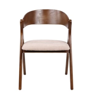 Καρέκλα Τραπεζαρίας ArteLibre LAODICE Καφέ/Καρυδί Ξύλο/Ύφασμα 52.5x56x83cm - Image 5