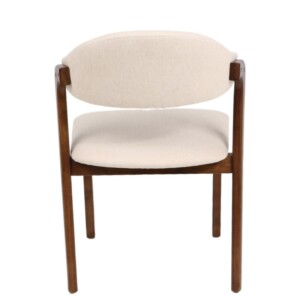 Σετ 2 τεμαχιών Καρέκλα Τραπεζαρίας ArteLibre ISMENE Μπεζ/Καρυδί Ξύλο/Ύφασμα 52.5x56x83cm - Image 4