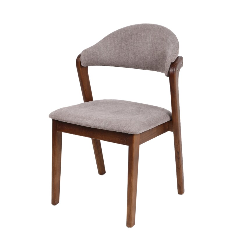 Καρέκλα Τραπεζαρίας ArteLibre ISMENE Γκρι/Καρυδί Ξύλο/Ύφασμα 52.5x56x83cm