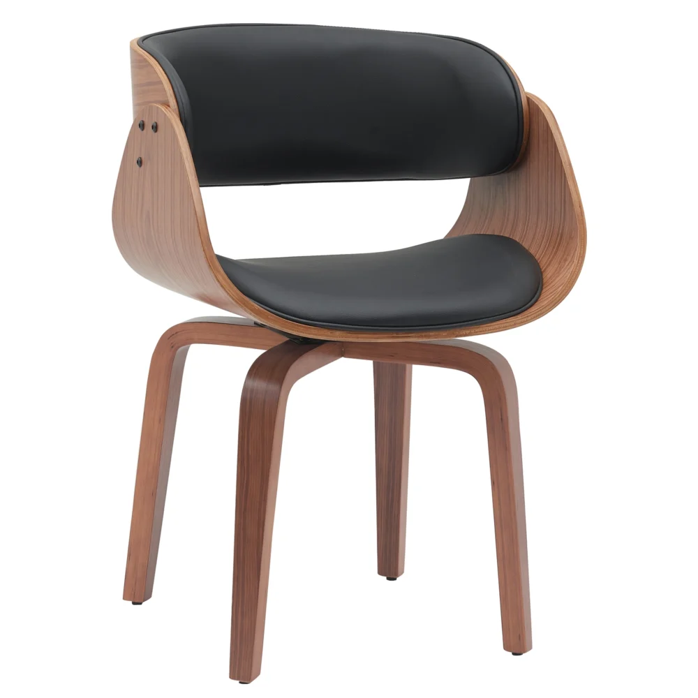 Πολυθρόνα Τραπεζαρίας ArteLibre GUNNAR Μαύρο/Καφέ Ξύλο/PU 51x53x75cm Πολυθρόνα Τραπεζαρίας ArteLibre GUNNAR Μαύρο/Καφέ Ξύλο/PU 51x53x75cm