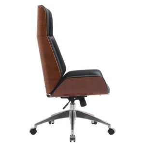 Καρέκλα Γραφείου Διευθυντή ArteLibre TITUS Μαύρο/Καφέ Ξύλο/PU/Αλουμίνιο 59x65x108.5-116.5cm - Image 2