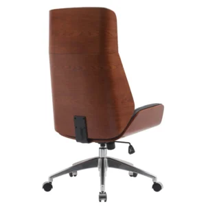 Καρέκλα Γραφείου Διευθυντή ArteLibre TITUS Μαύρο/Καφέ Ξύλο/PU/Αλουμίνιο 59x65x108.5-116.5cm - Image 3