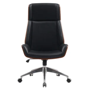 Καρέκλα Γραφείου Διευθυντή ArteLibre TITUS Μαύρο/Καφέ Ξύλο/PU/Αλουμίνιο 59x65x108.5-116.5cm - Image 4