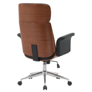 Καρέκλα Γραφείου Διευθυντή ArteLibre TARAK Μαύρο/Καφέ Ξύλο/PU/Αλουμίνιο 75x68x113.5-122cm - Image 3