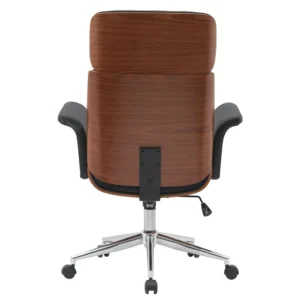 Καρέκλα Γραφείου Διευθυντή ArteLibre TARAK Μαύρο/Καφέ Ξύλο/PU/Αλουμίνιο 75x68x113.5-122cm - Image 4