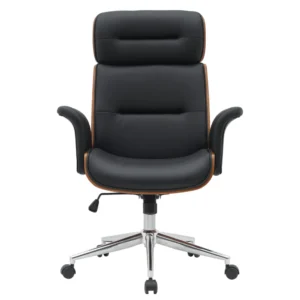 Καρέκλα Γραφείου Διευθυντή ArteLibre TARAK Μαύρο/Καφέ Ξύλο/PU/Αλουμίνιο 75x68x113.5-122cm - Image 5