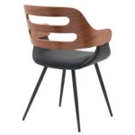 Καρέκλα Επισκέπτη ArteLibre HARMADA Μαύρο/Καφέ Ξύλο/PU/Μέταλλο 52x57.5x77cm - Image 3