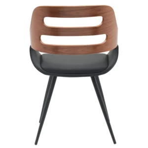 Καρέκλα Επισκέπτη ArteLibre HARMADA Μαύρο/Καφέ Ξύλο/PU/Μέταλλο 52x57.5x77cm - Image 4