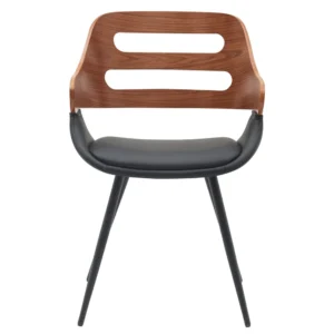 Καρέκλα Επισκέπτη ArteLibre HARMADA Μαύρο/Καφέ Ξύλο/PU/Μέταλλο 52x57.5x77cm - Image 5