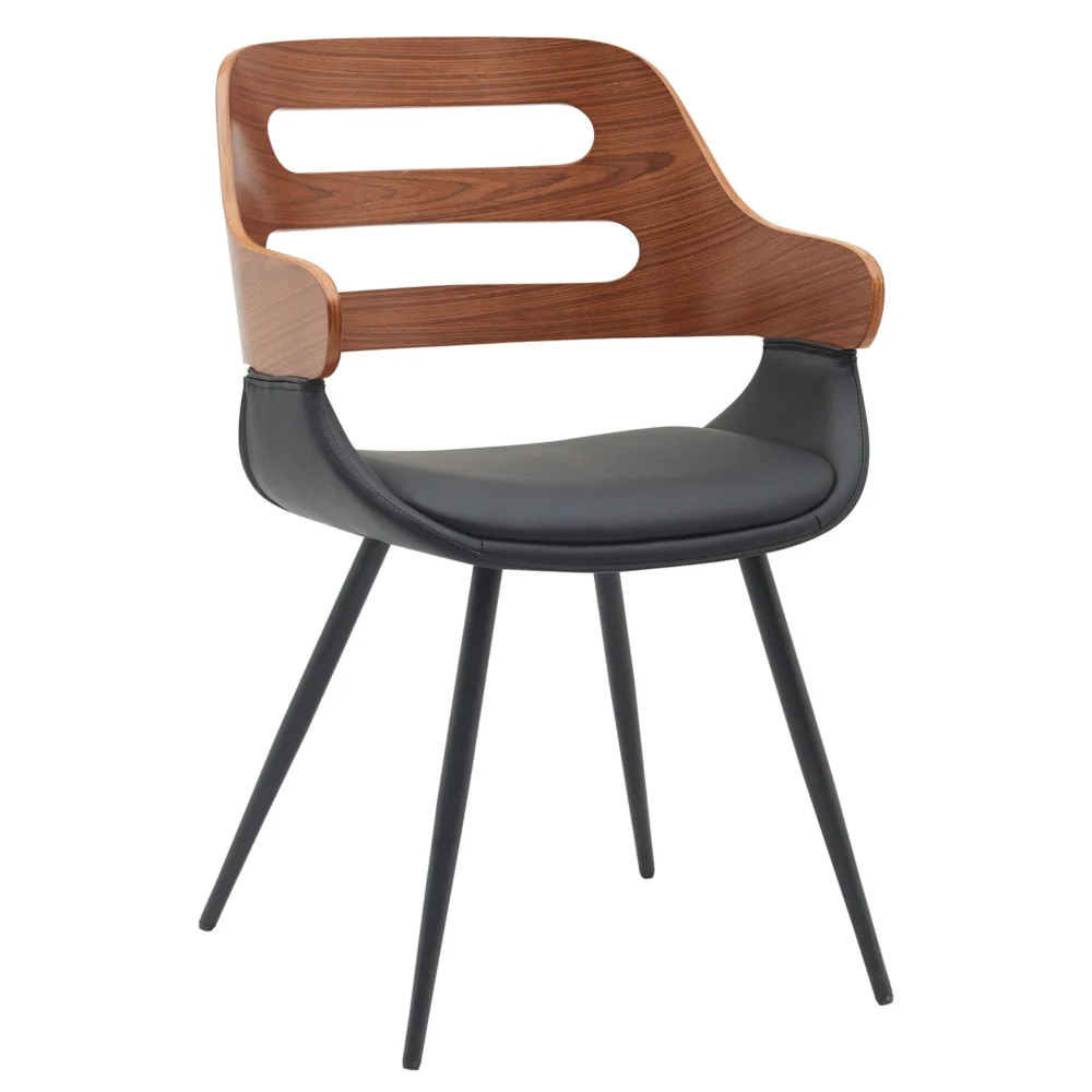 Καρέκλα Επισκέπτη ArteLibre HARMADA Μαύρο/Καφέ Ξύλο/PU/Μέταλλο 52x57.5x77cm Καρέκλα Επισκέπτη ArteLibre HARMADA Μαύρο/Καφέ Ξύλο/PU/Μέταλλο 52x57.5x77cm