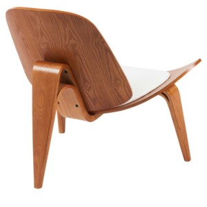 Πολυθρόνα ArteLibre THALOR Λευκό/Καφέ Ξύλο/PU 90x76.5x74.5cm - Image 3